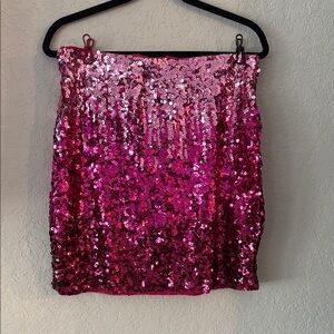Pink Sequin Skirt